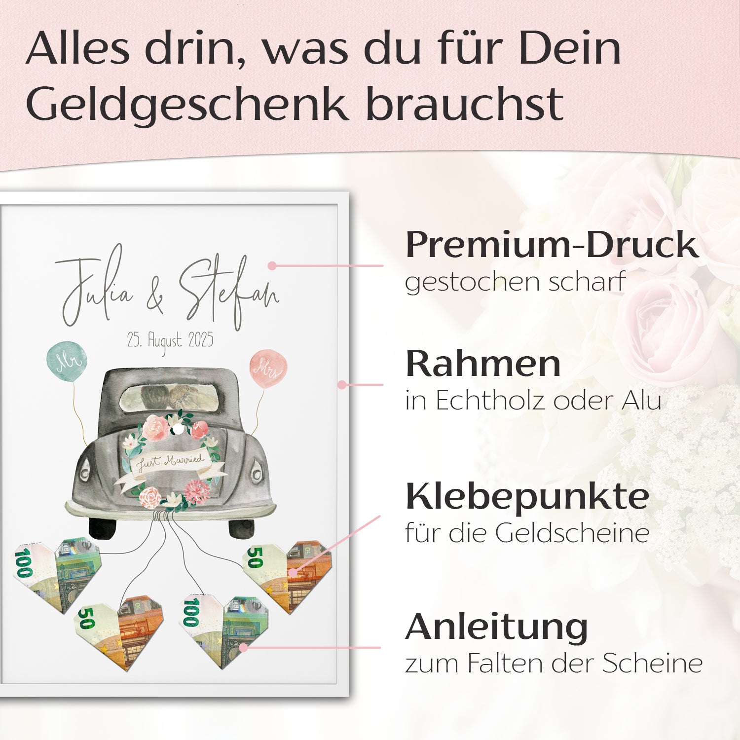 Hochzeitsauto "Beetle" - Geldgeschenk fürs Brautpaar