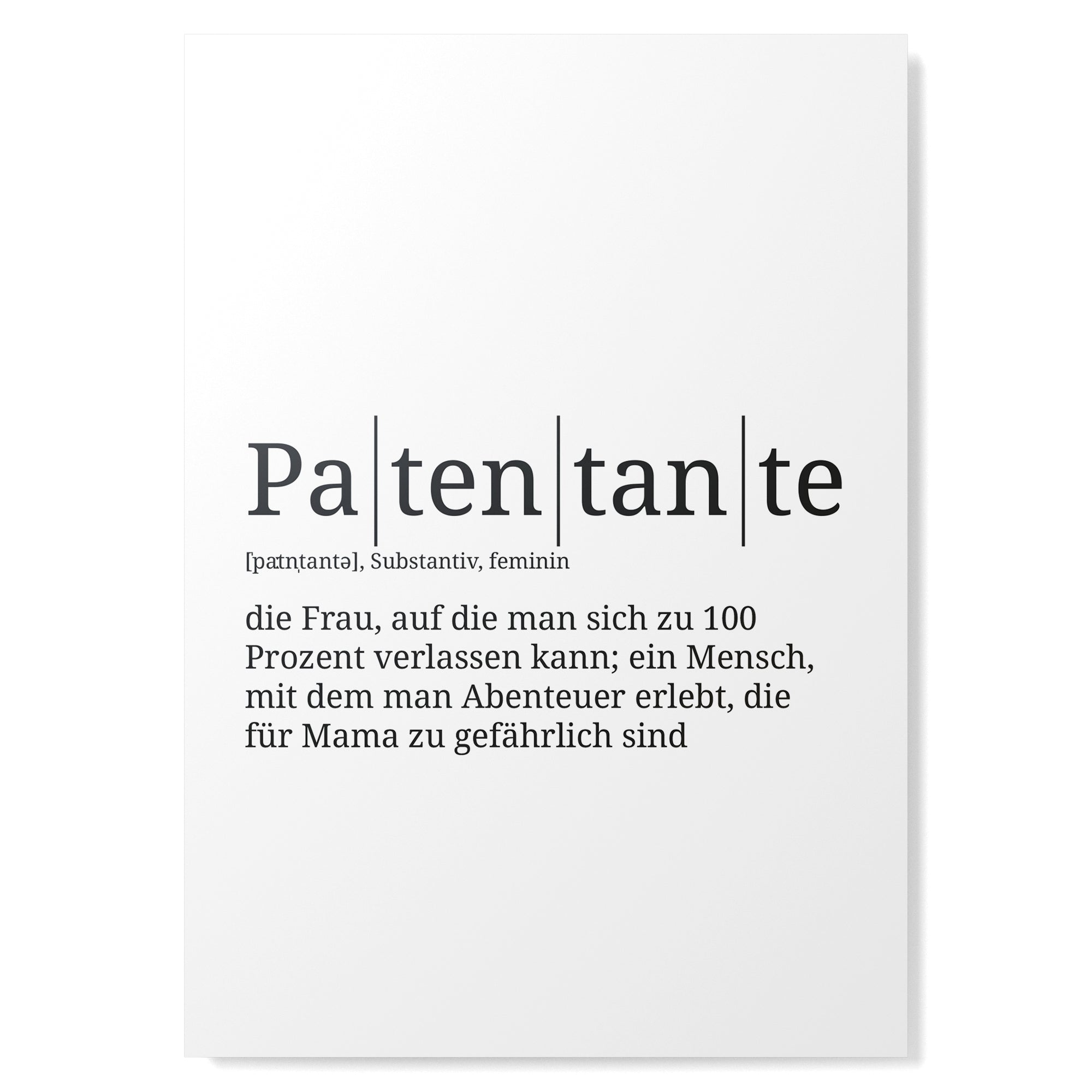 Definition Poster: Patentante