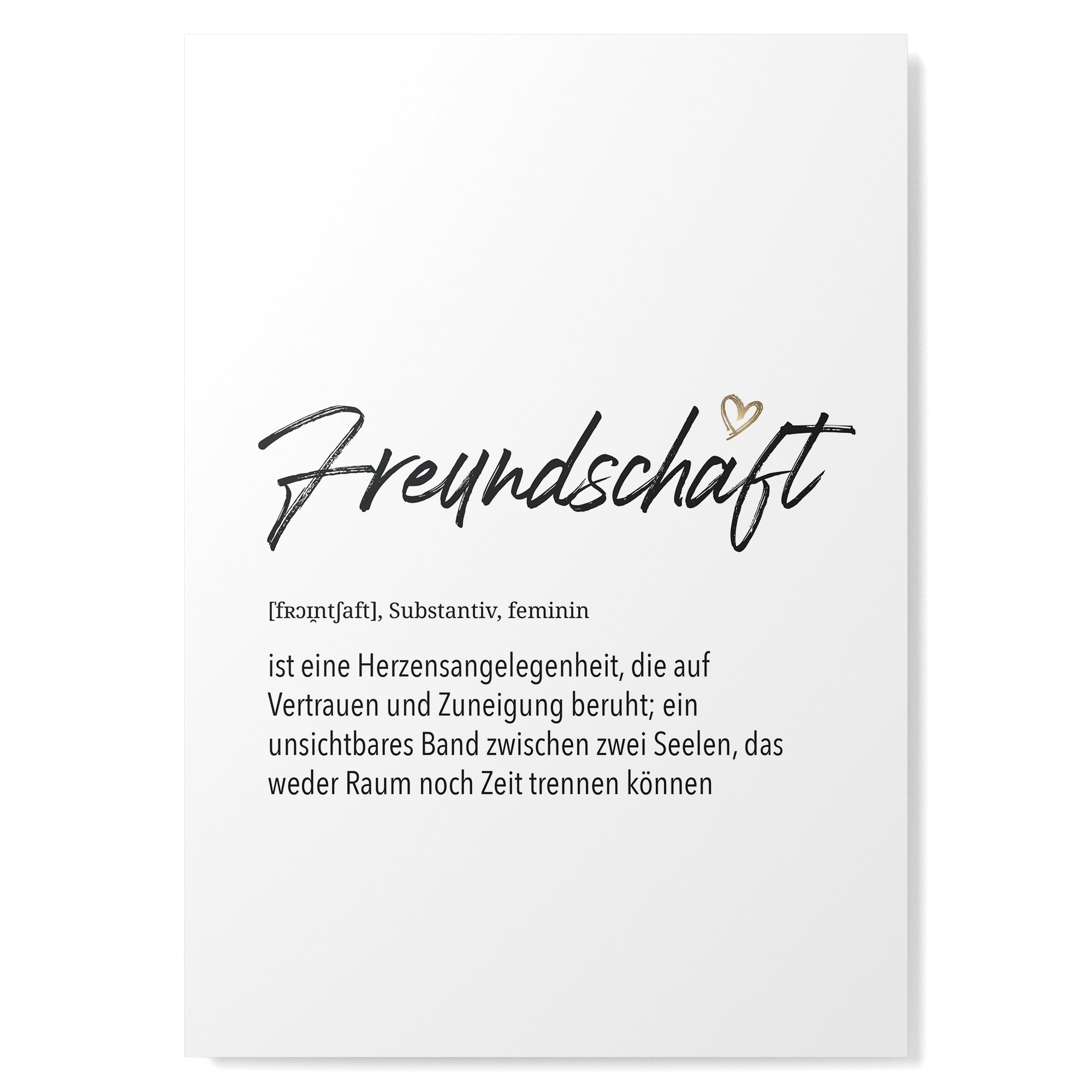 Herz-Definition Poster: Freundschaft
