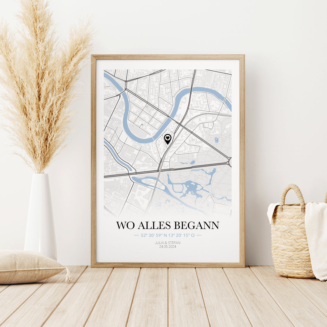 Koordinatenposter "Wo alles begann" minimal Design