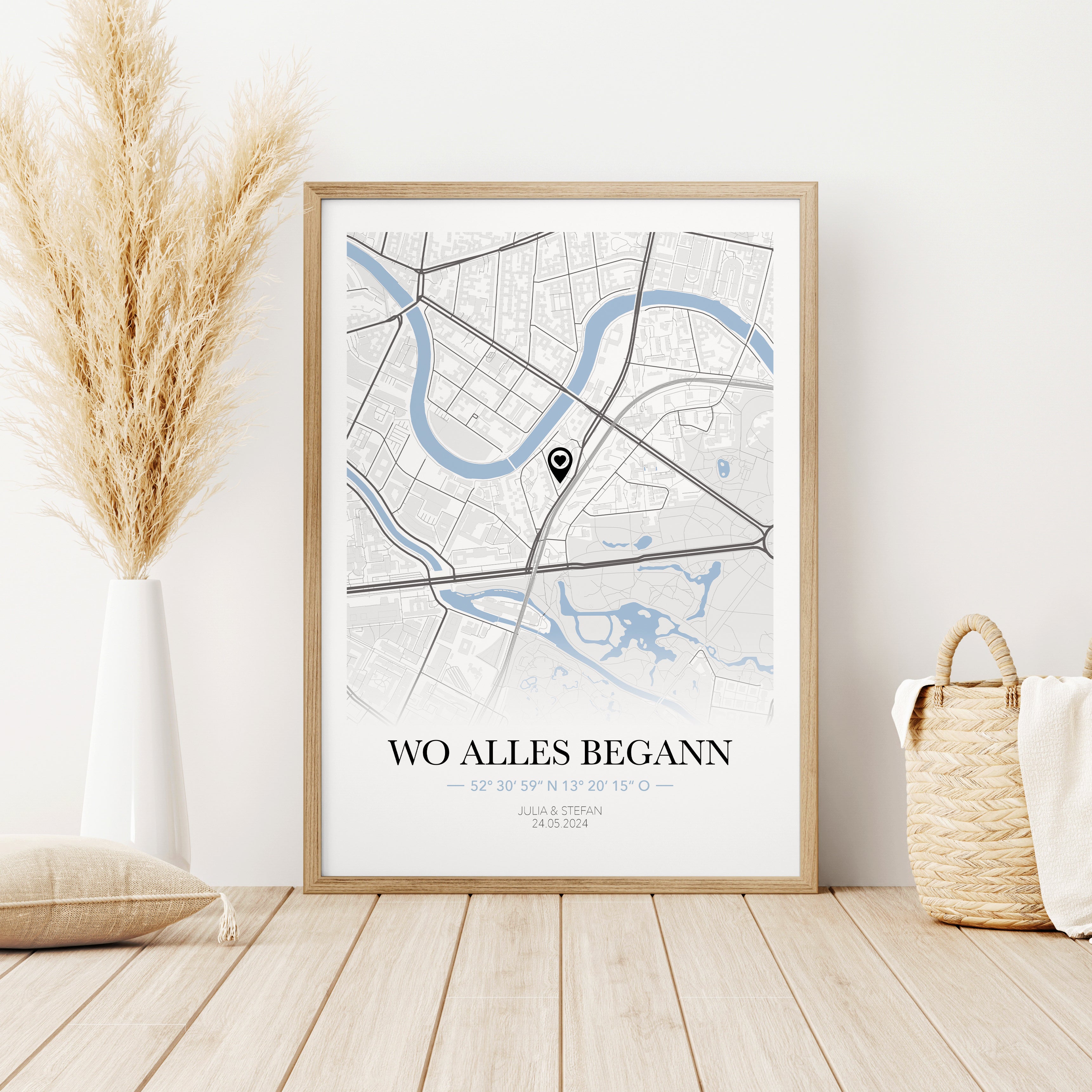 Koordinatenposter "Wo alles begann" minimal Design