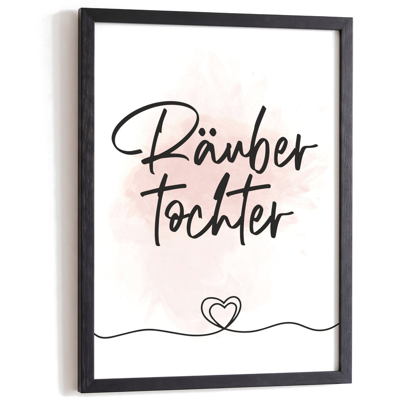 Kinderposter Räubertochter im schwarzen Holzrahmen