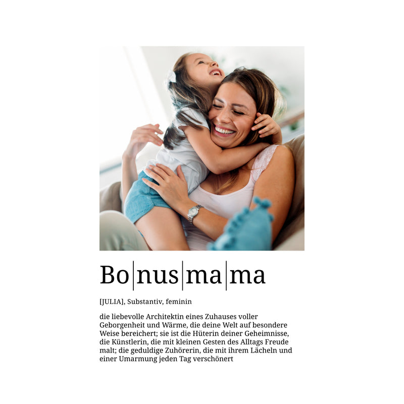 Foto-Definition Bonusmama · Poster ohne Rahmen · Serie 2026