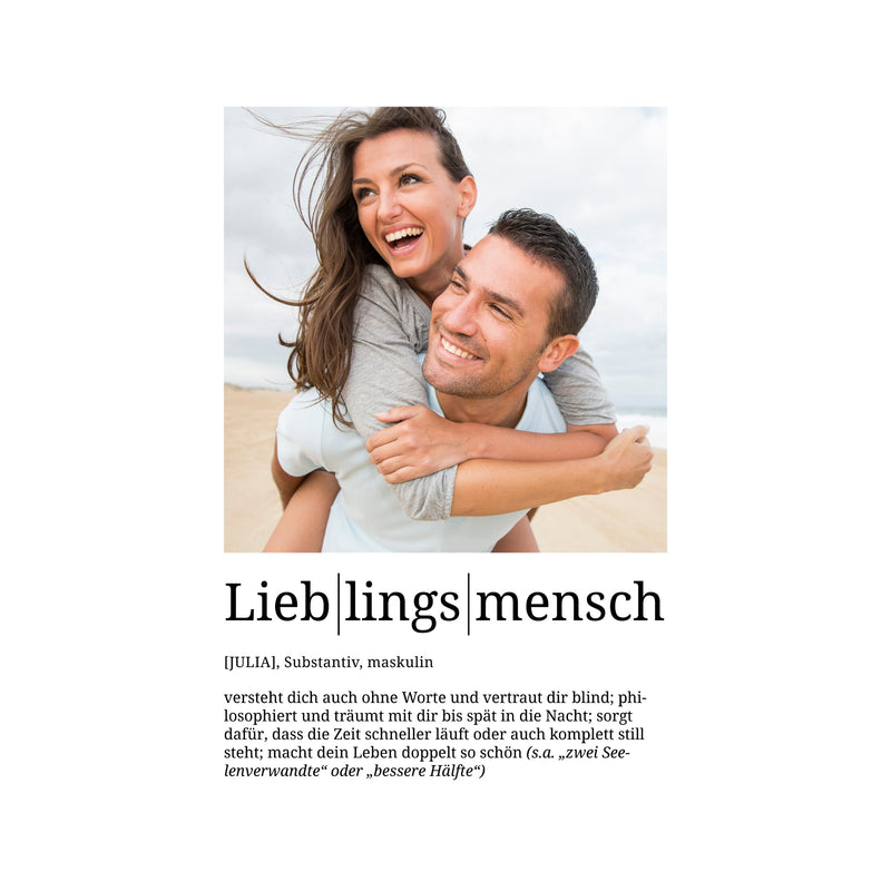 Foto-Definition Lieblingsmensch · Poster ohne Rahmen · Serie 2026