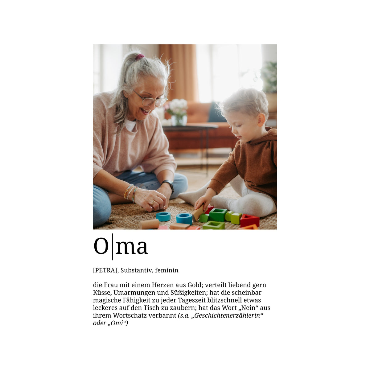 Foto-Definition Oma · Poster ohne Rahmen · Serie 2026