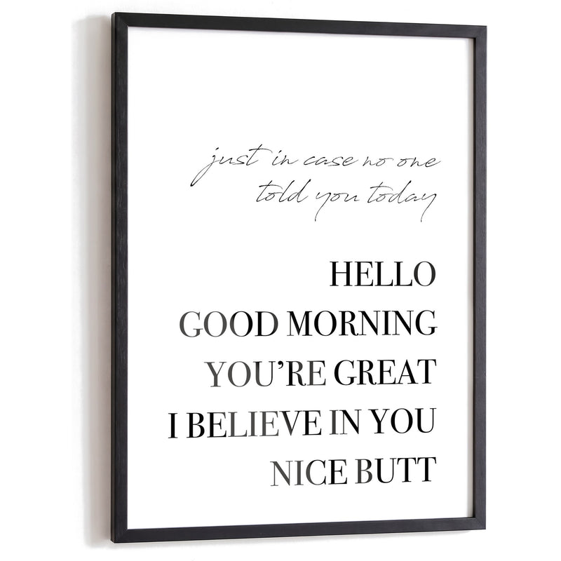 Spruchposter Nice butt im schwarzen Holzrahmen
