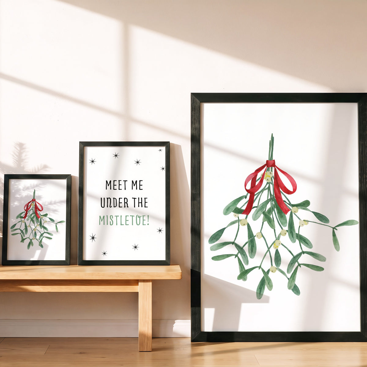 Weihnachtsposter Mistletoe in drei Größen