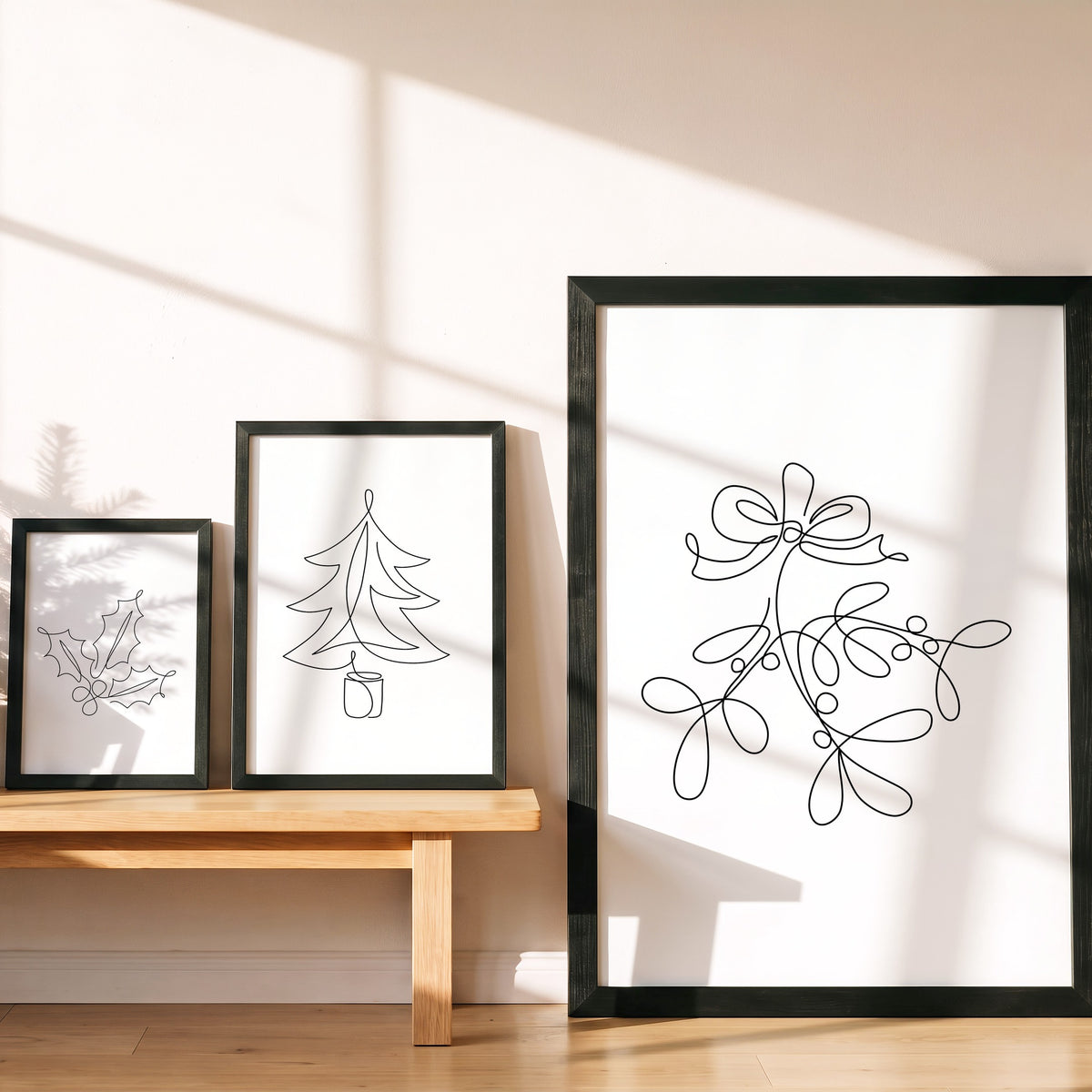Weihnachtsposter One Line in drei Größen