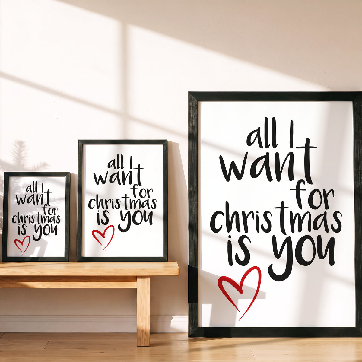 Weihnachtsposter All I Want for Christmas is you in drei Größen