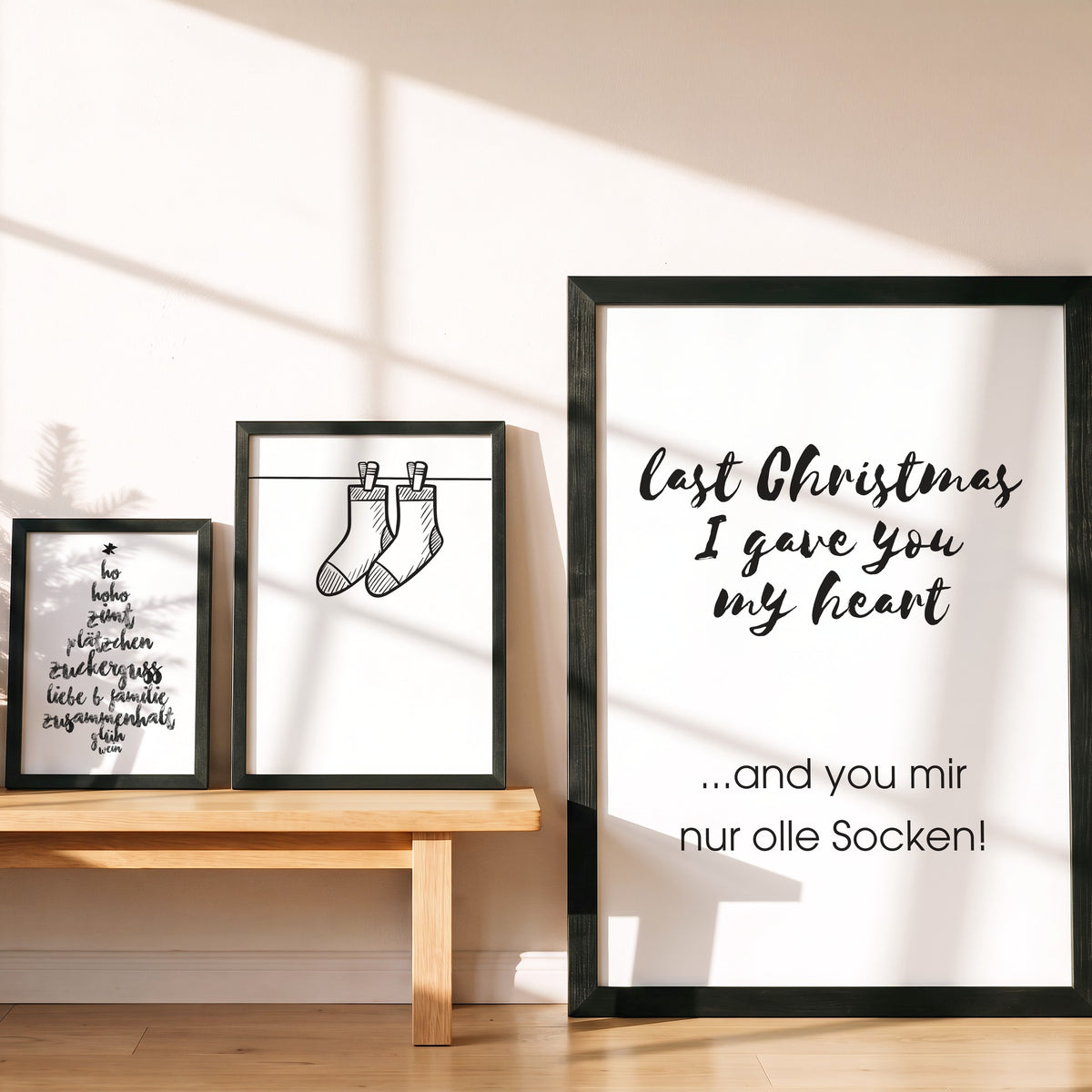 Weihnachtsposter Olle Socken in drei Größen