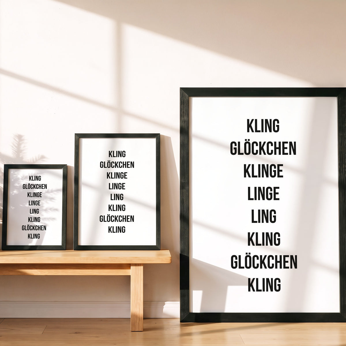 Weihnachtsposter Kling Glöckchen in drei Größen