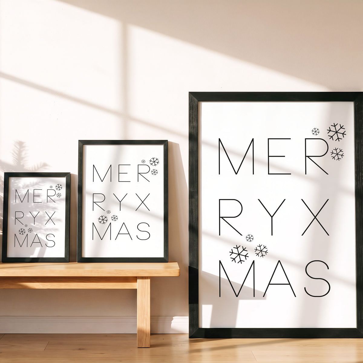 Weihnachtsposter Merry XMAS in drei Größen