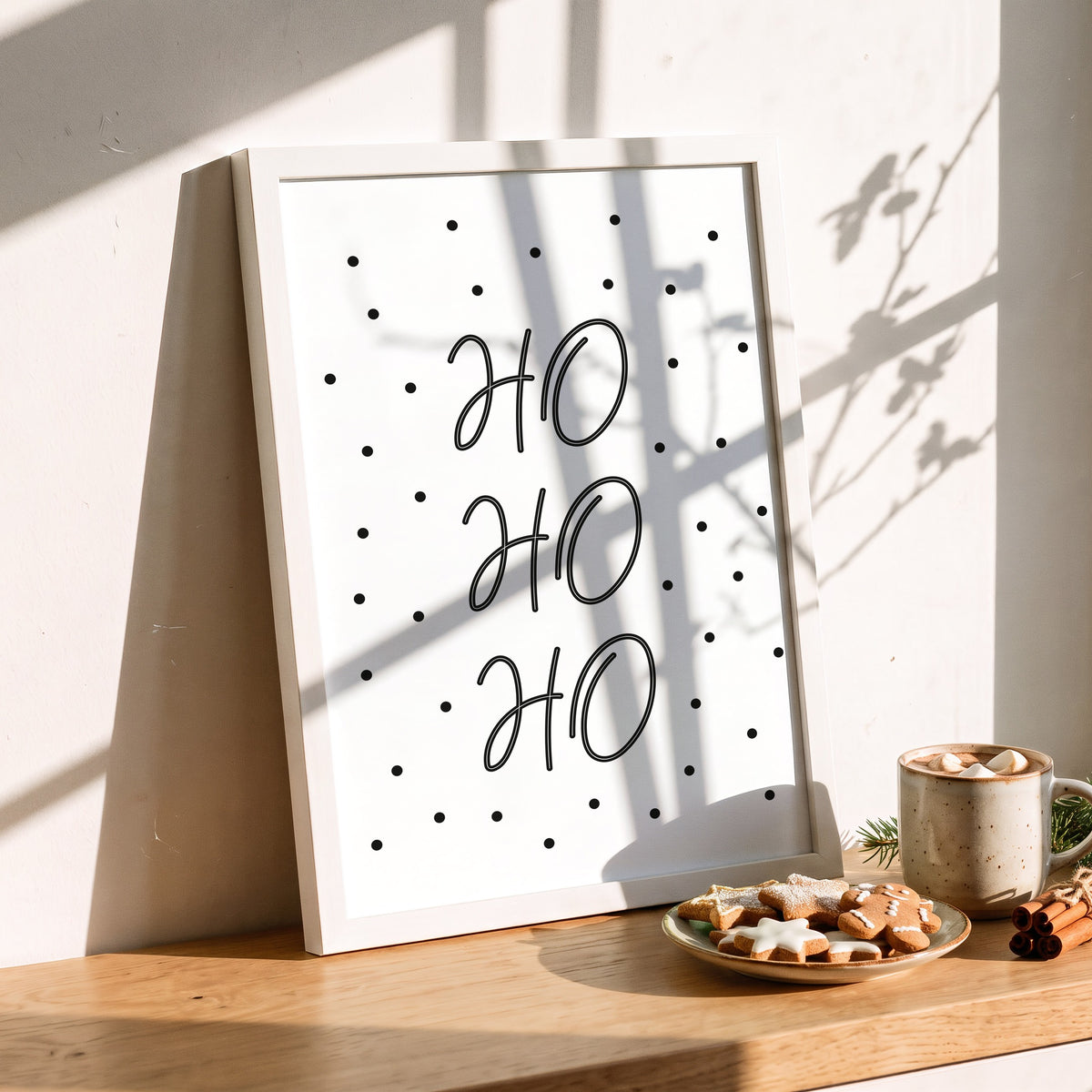 Weihnachtsposter Ho Ho Ho in der Küche