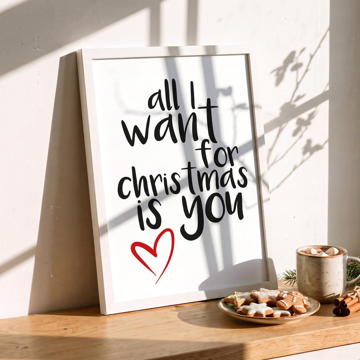 Weihnachtsposter All I Want for Christmas is you in der Küche