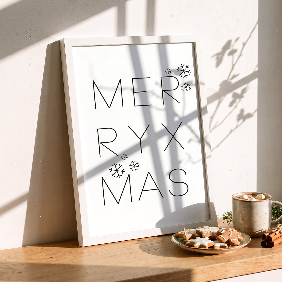 Weihnachtsposter Merry XMAS in der Küche