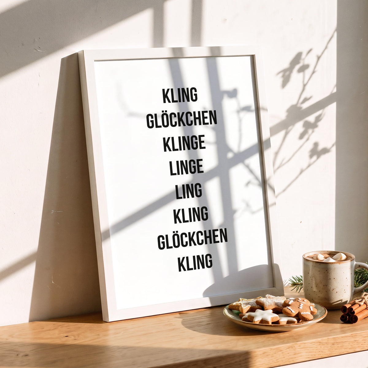 Weihnachtsposter Kling Glöckchen in der Küche