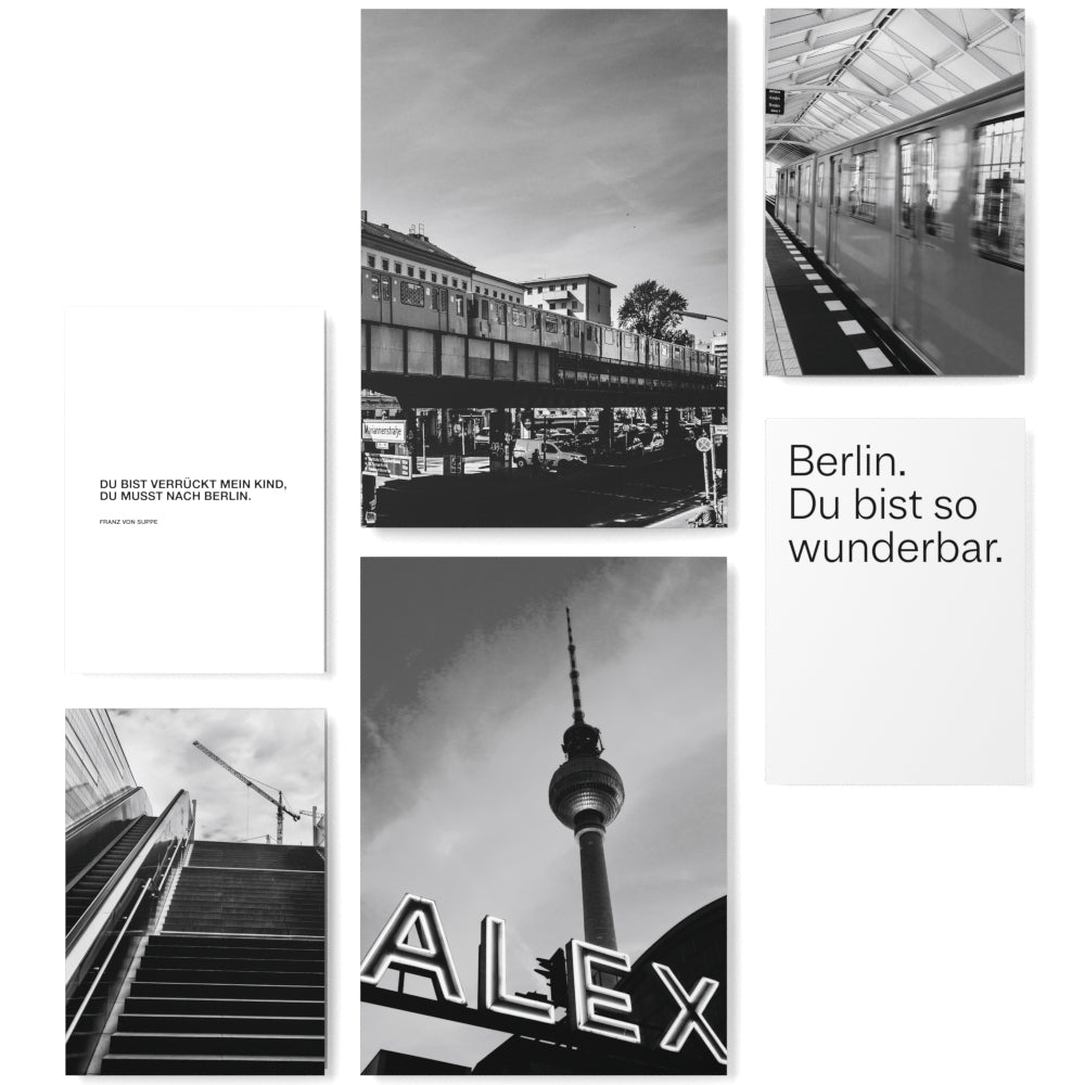 Mood Poster Set Berlin Schwarz Weiss