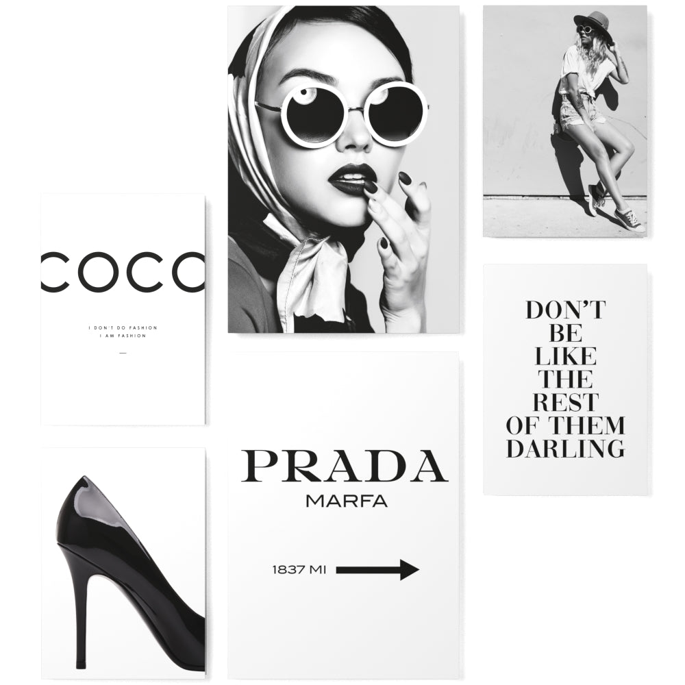 Mood Poster Set Coco Schwarz Weiss