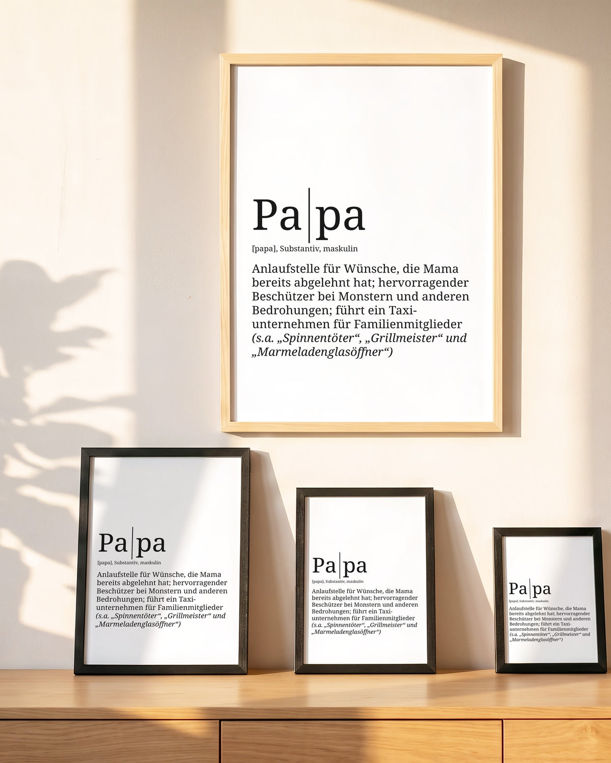 Definition Poster Papa in 50 × 70 cm, DIN A3, A4 und A5