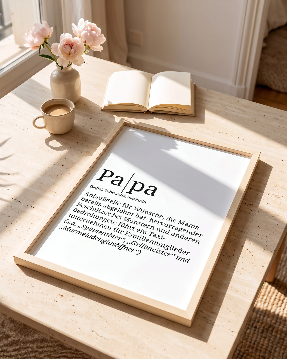 Nahaufnahme Definition Poster Papa auf seidenmattem Papier