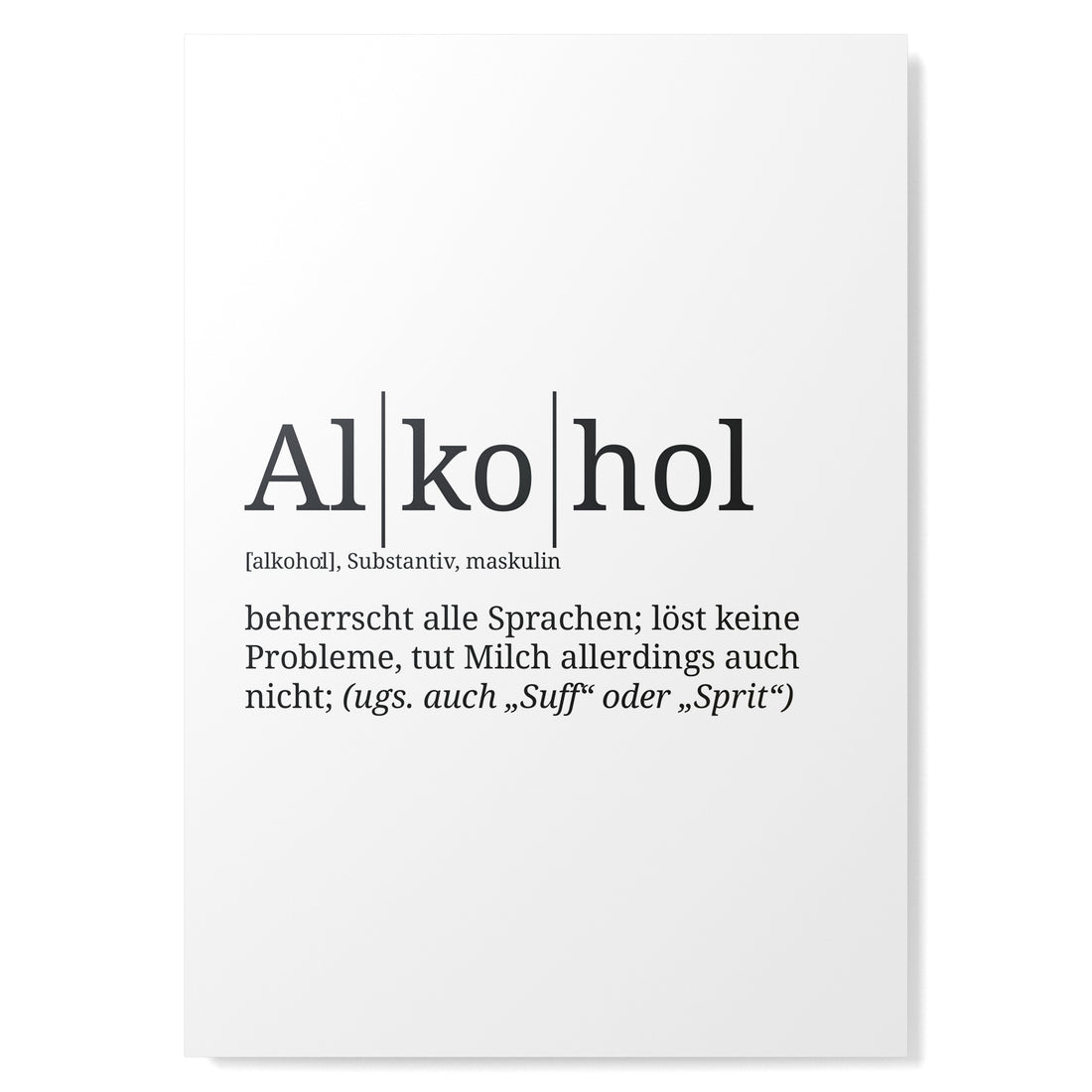 Definition Poster: Alkohol