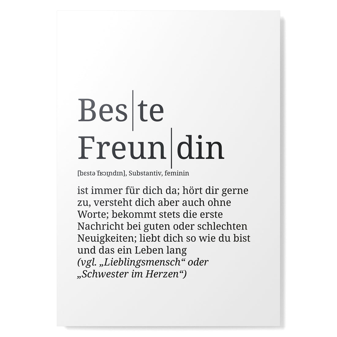 Definition Poster: Beste Freundin