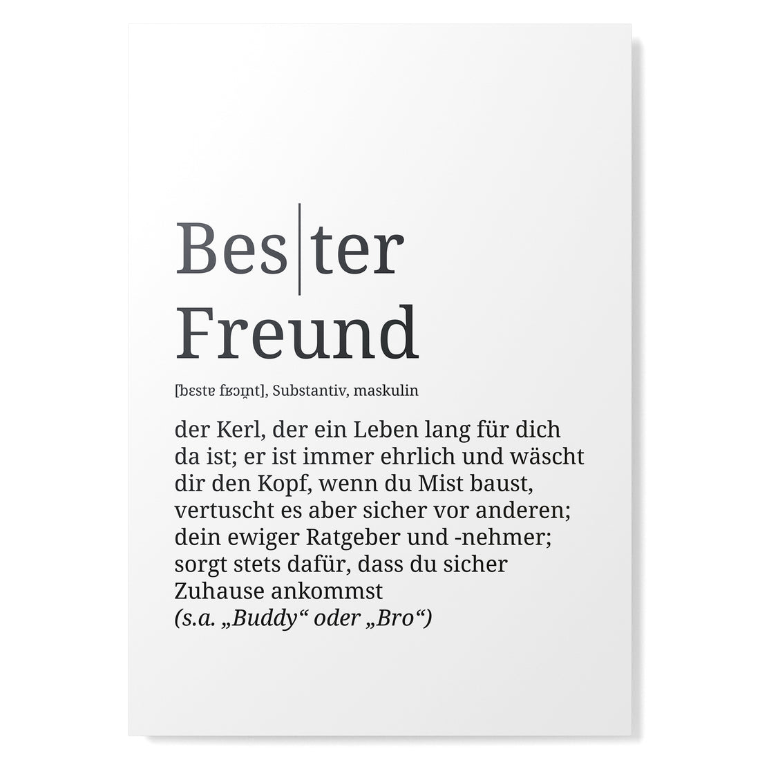 Definition Poster: Bester Freund