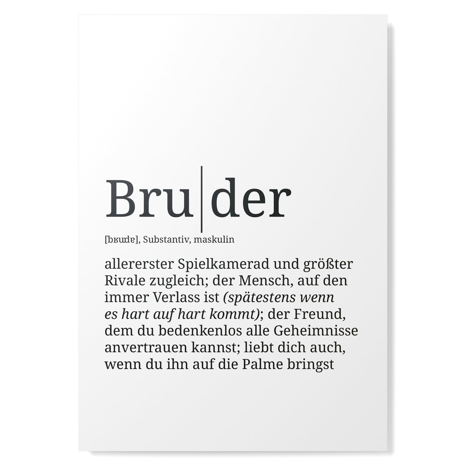 Definition Poster: Bruder