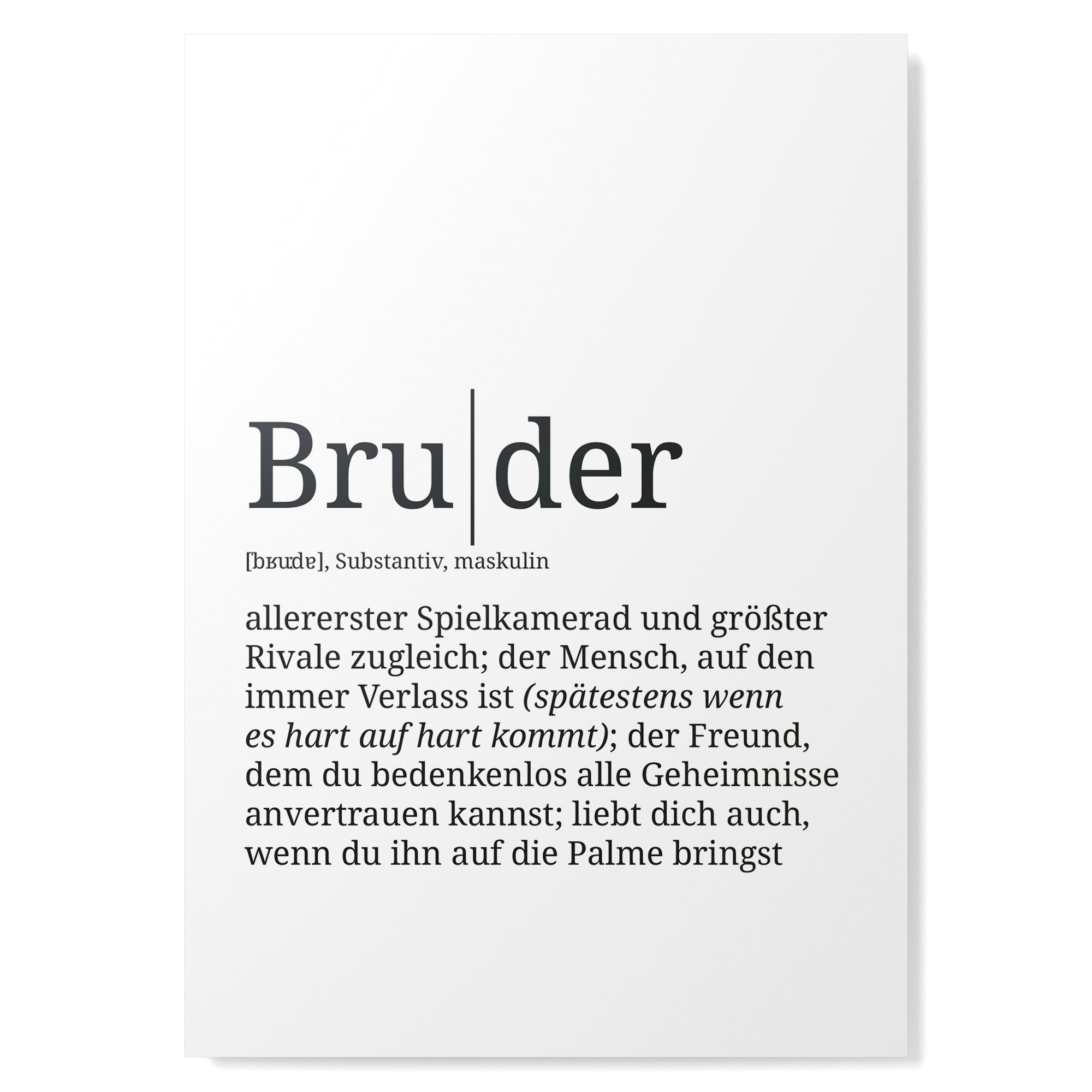 Definition Poster: Bruder