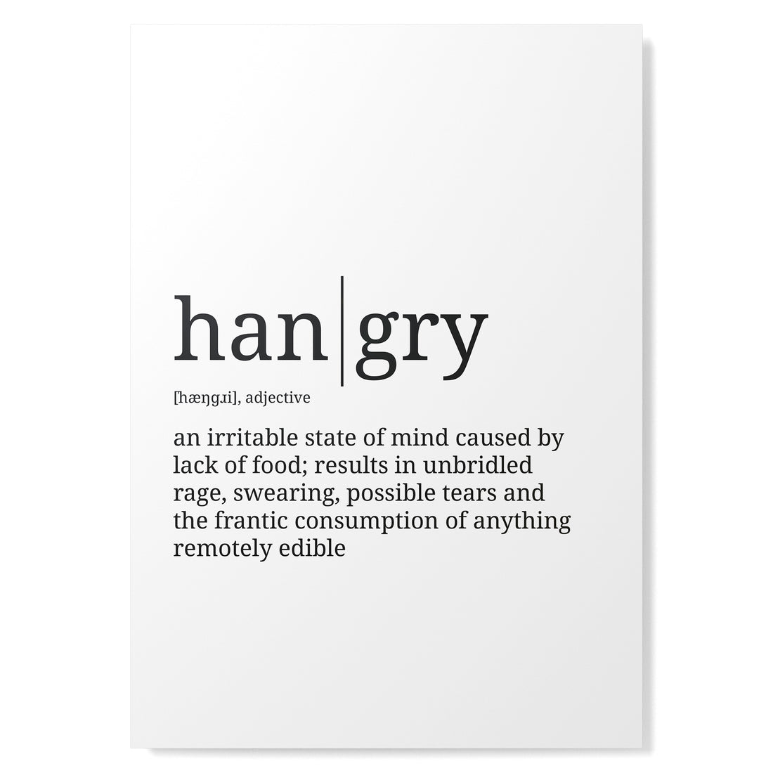 Definition Poster: hangry