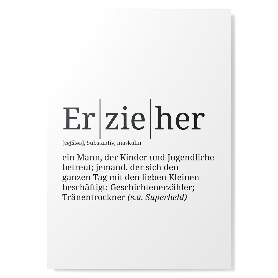 Definition Poster: Erzieher