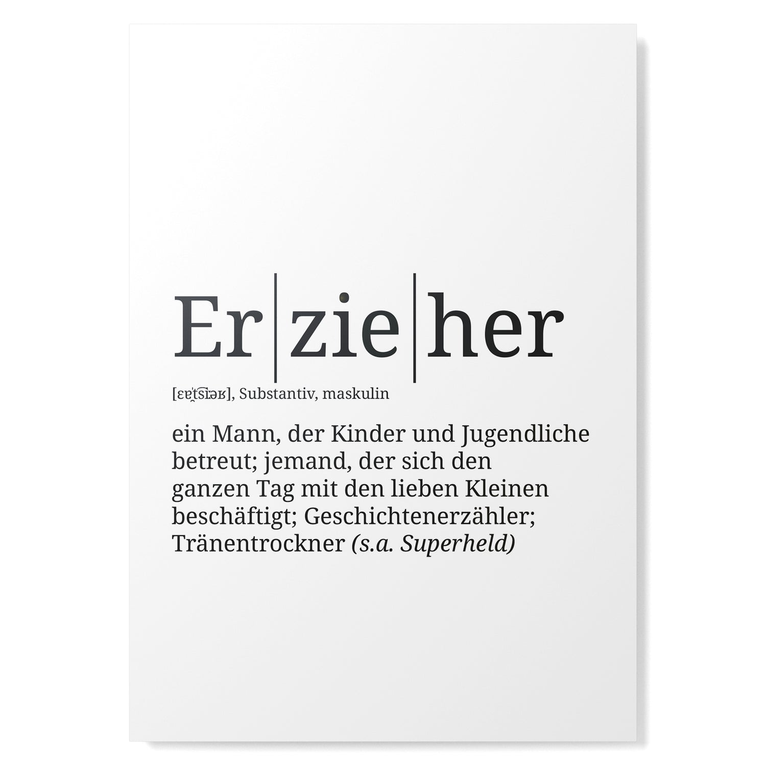 Definition Poster: Erzieher