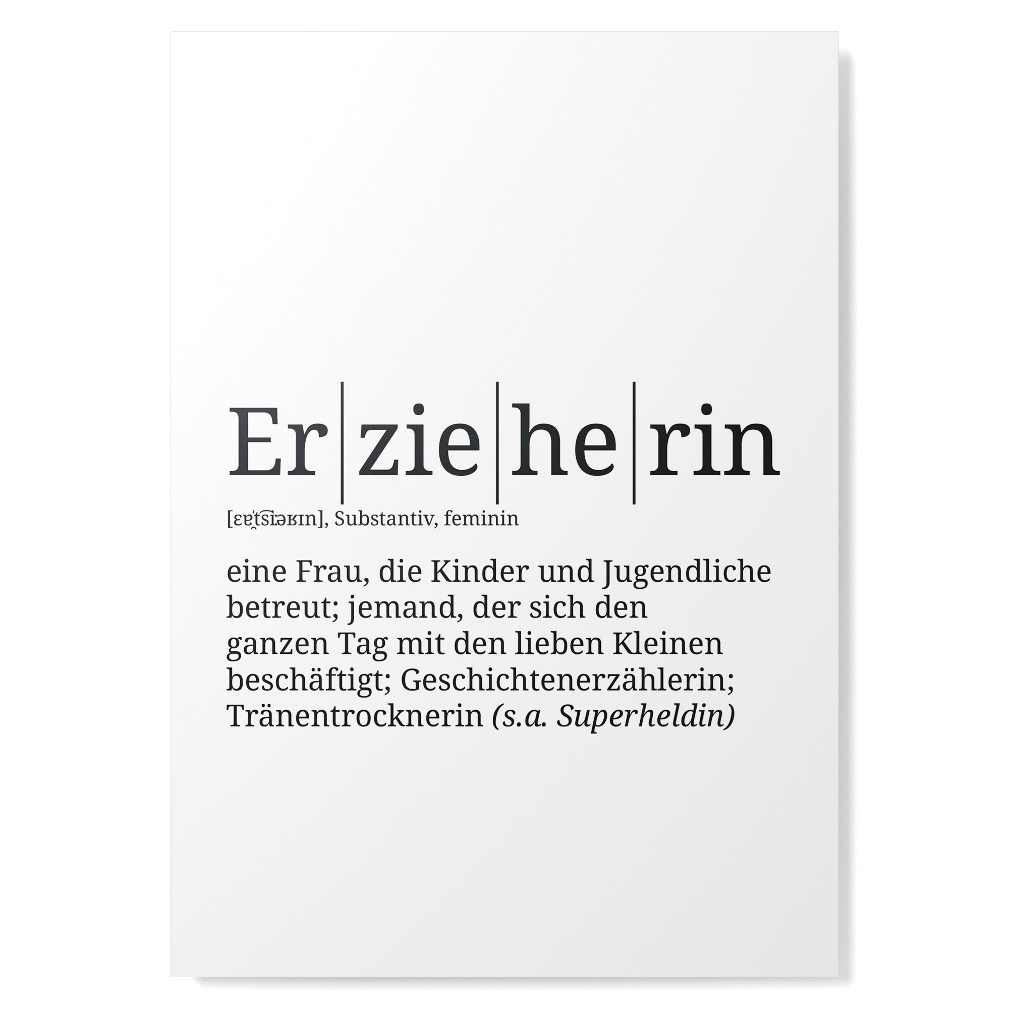 Definition Poster: Erzieherin