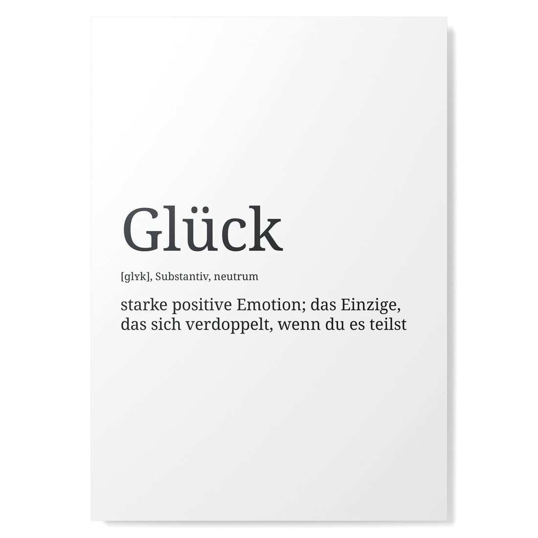 Definition Poster: Glück