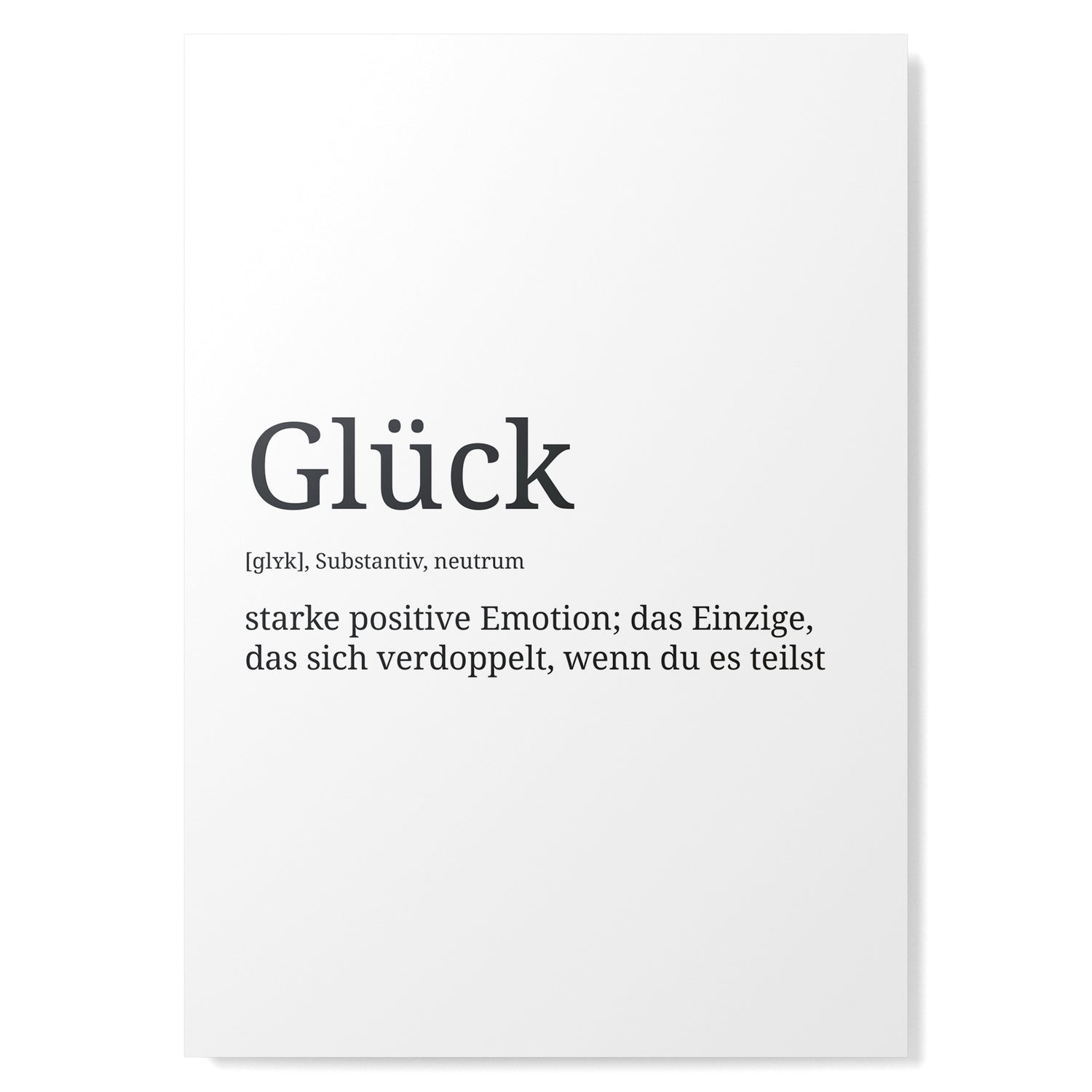 Definition Poster: Glück