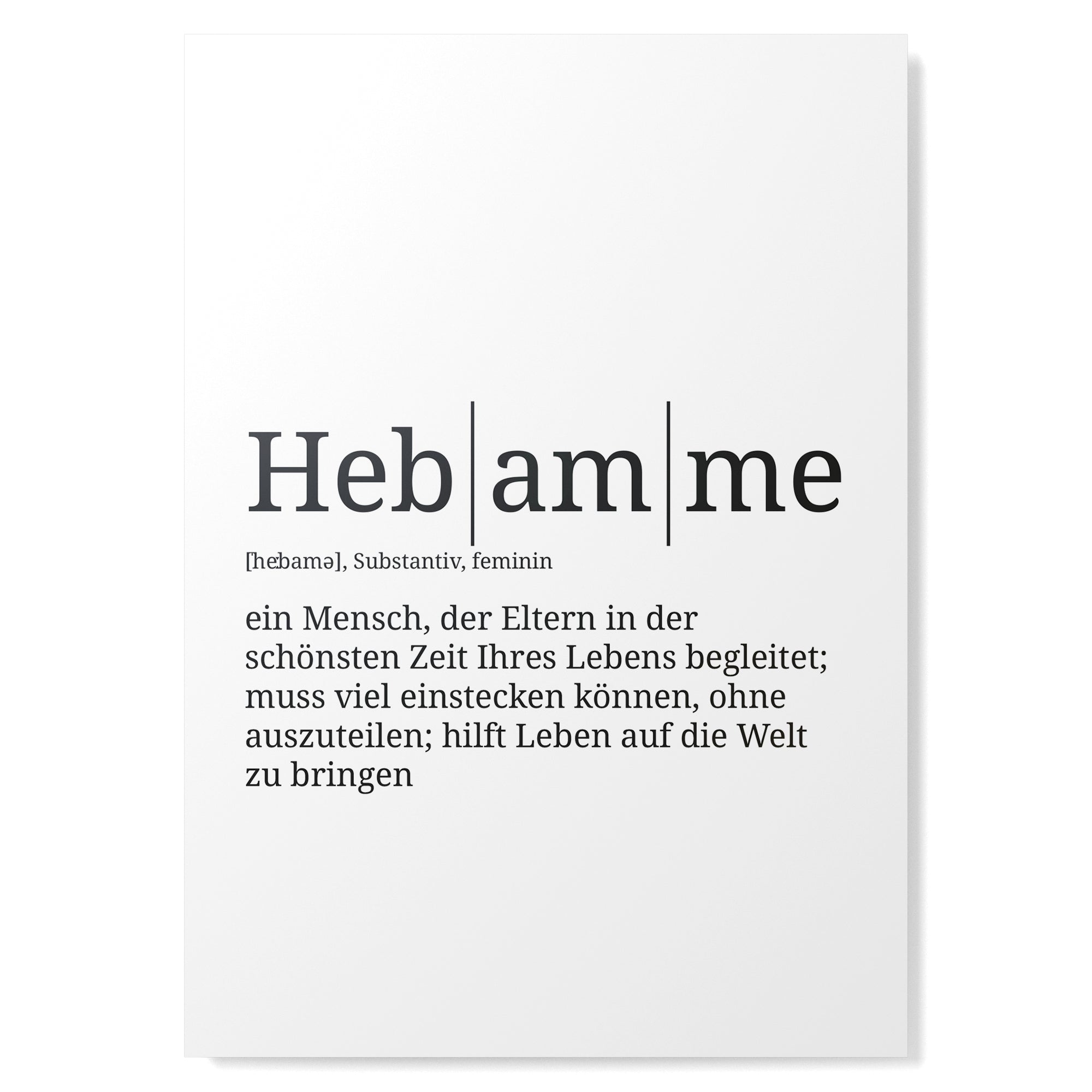 Definition Poster: Hebamme