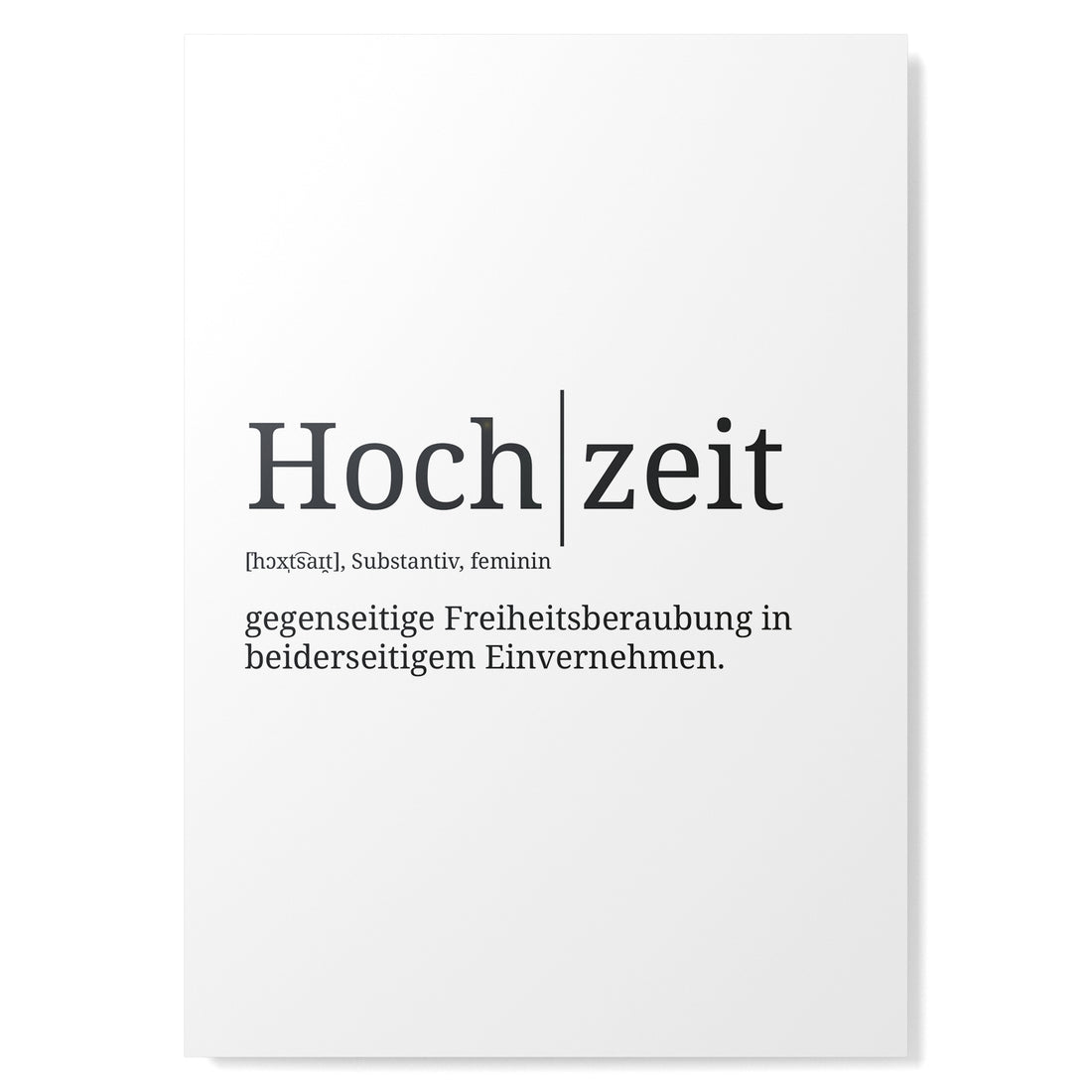 Definition Poster: Hochzeit