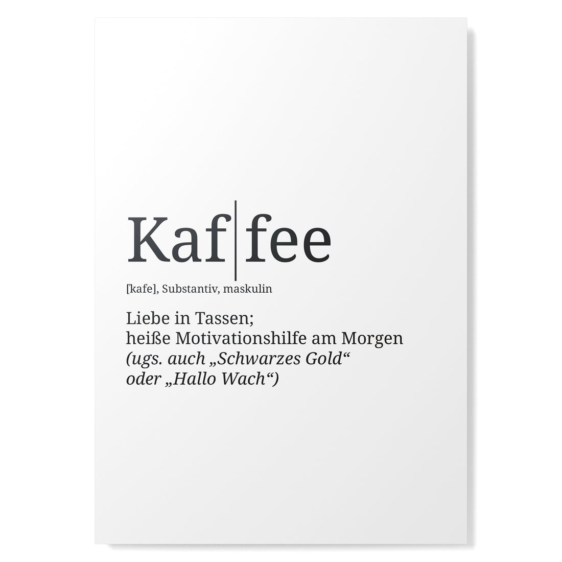 Definition Poster: Kaffee