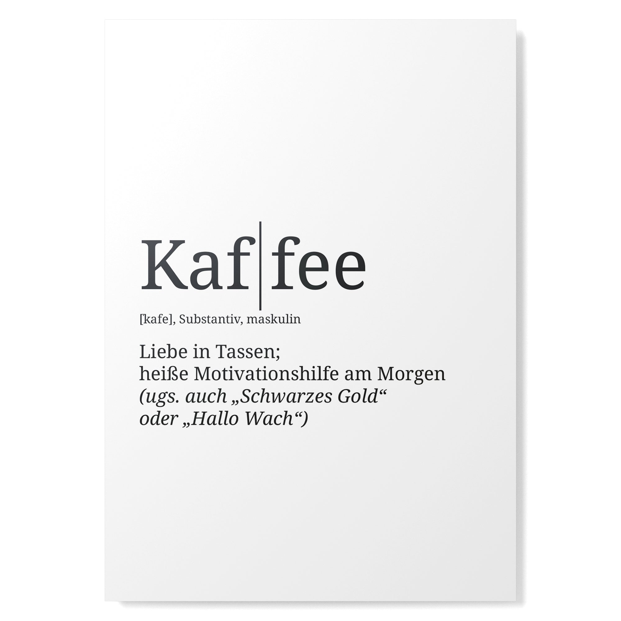 Definition Poster: Kaffee