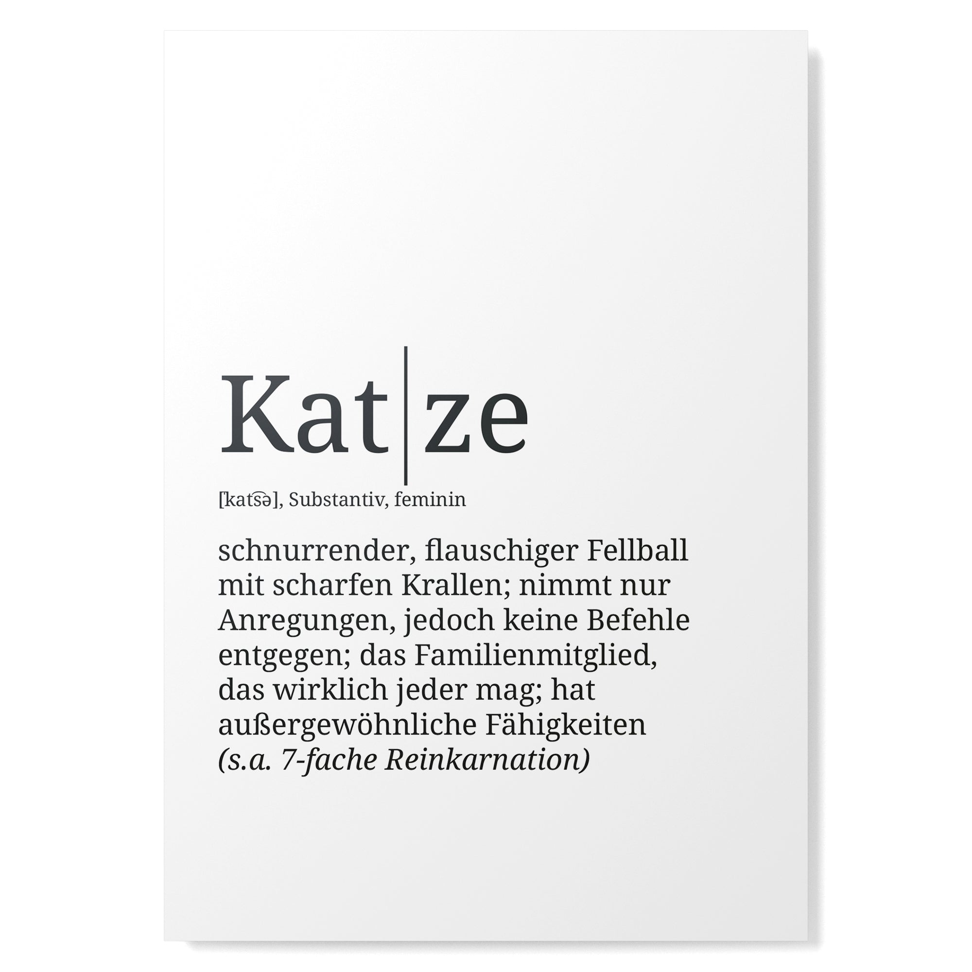 Definition Poster: Katze