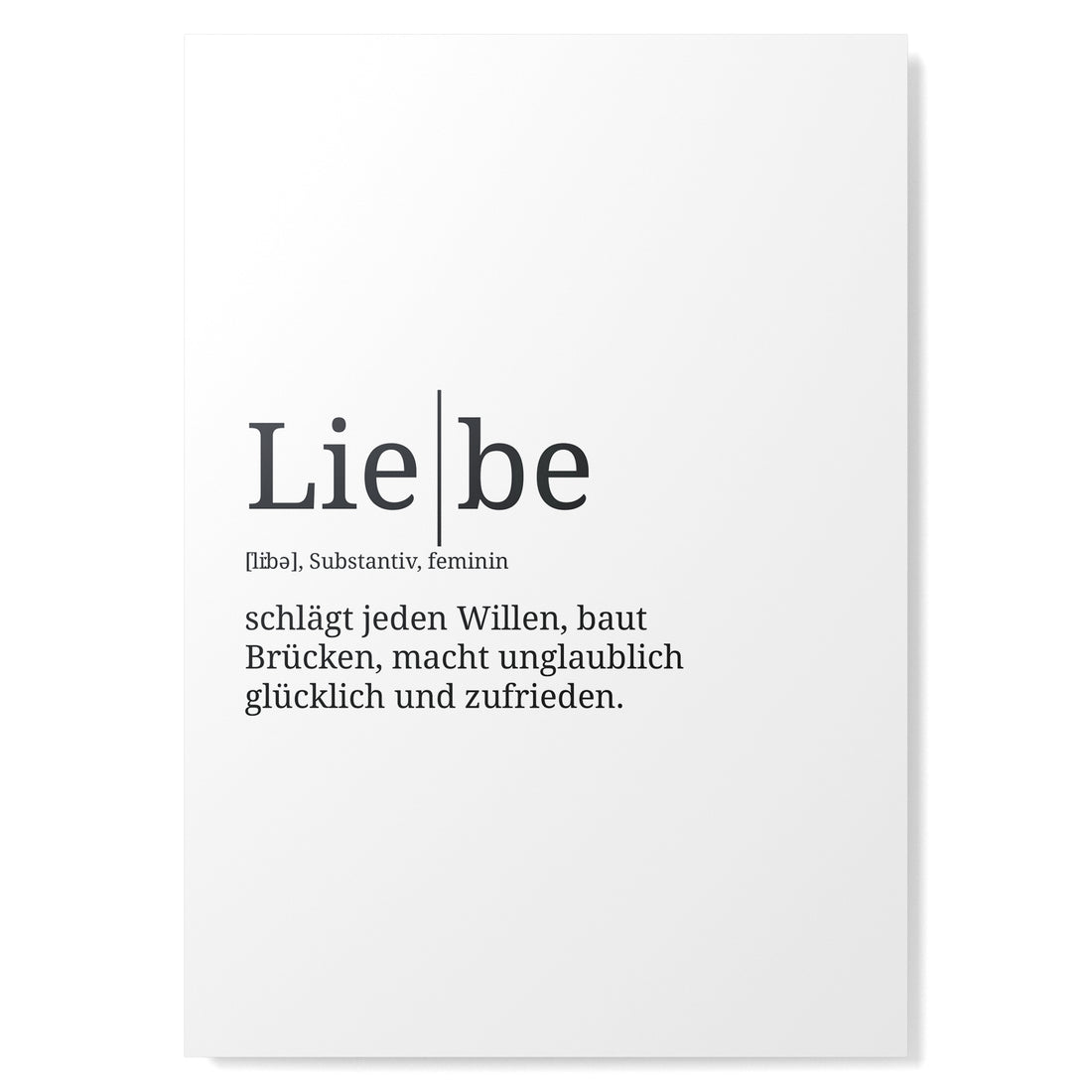 Definition Poster: Liebe