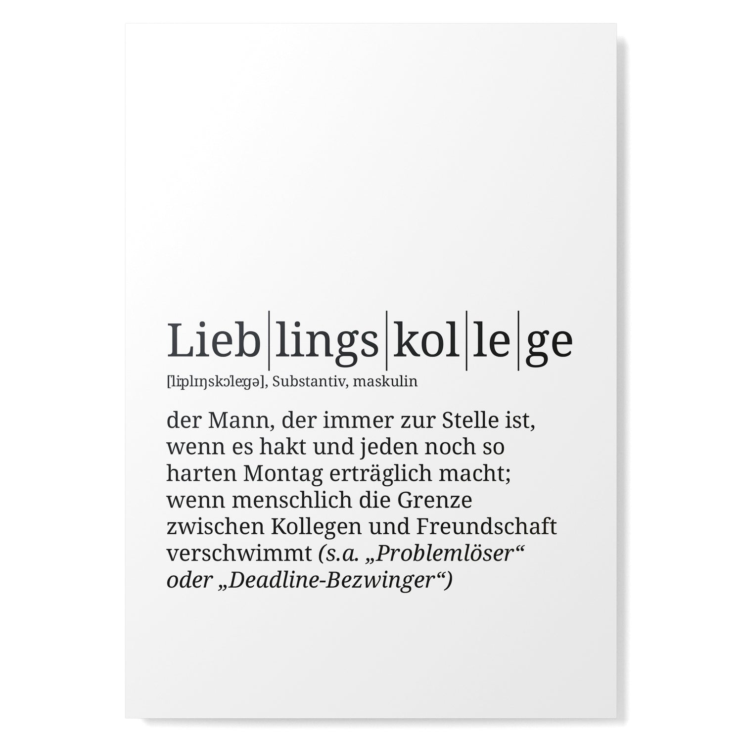 Definition Poster: Lieblingskollege