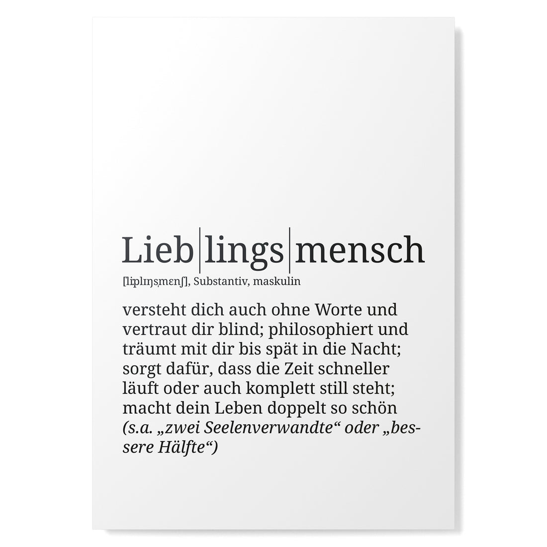 Definition Poster: Lieblingsmensch