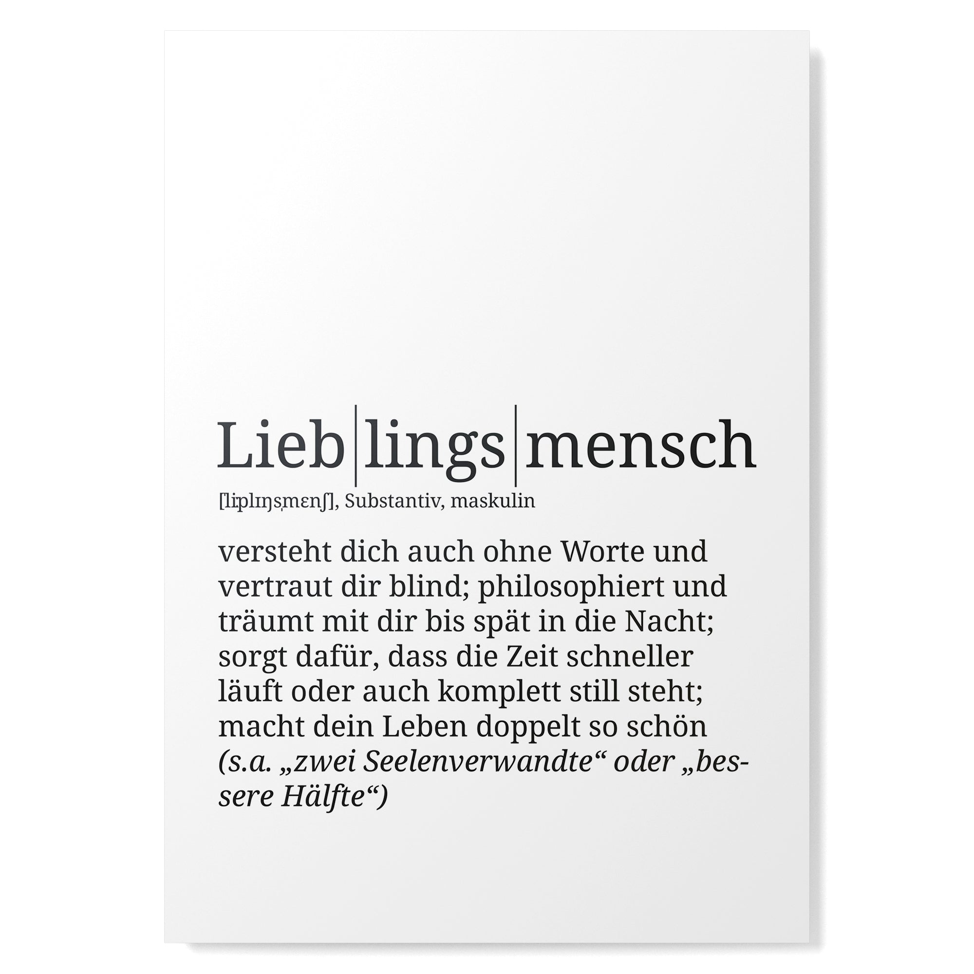 Definition Poster: Lieblingsmensch