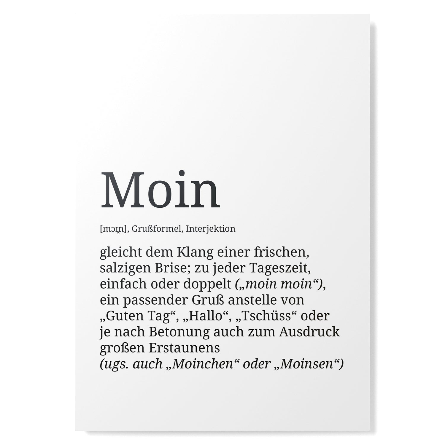 Definition Poster: Moin