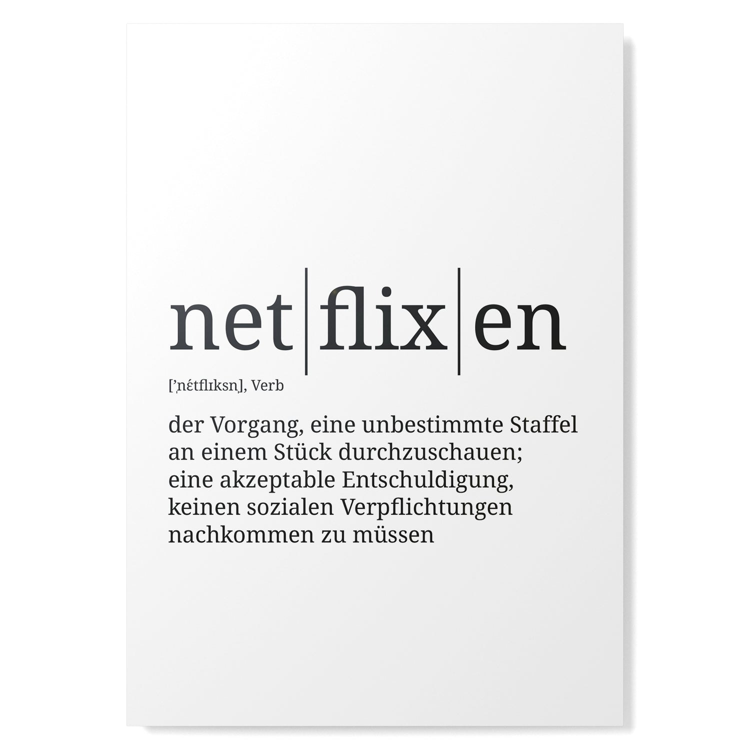 Definition Poster: Netflixen