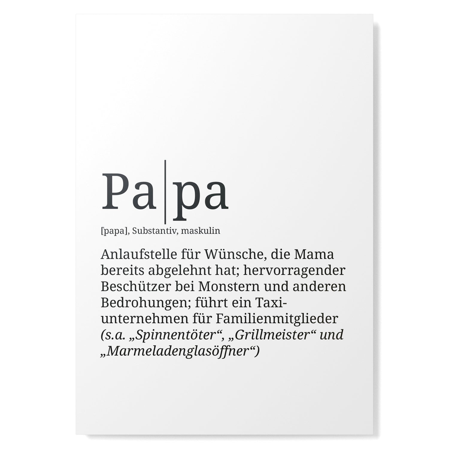 Definition Poster: Papa