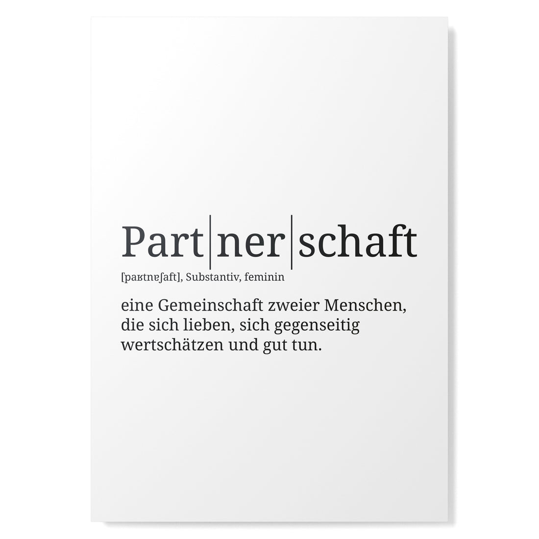 Definition Poster: Partnerschaft