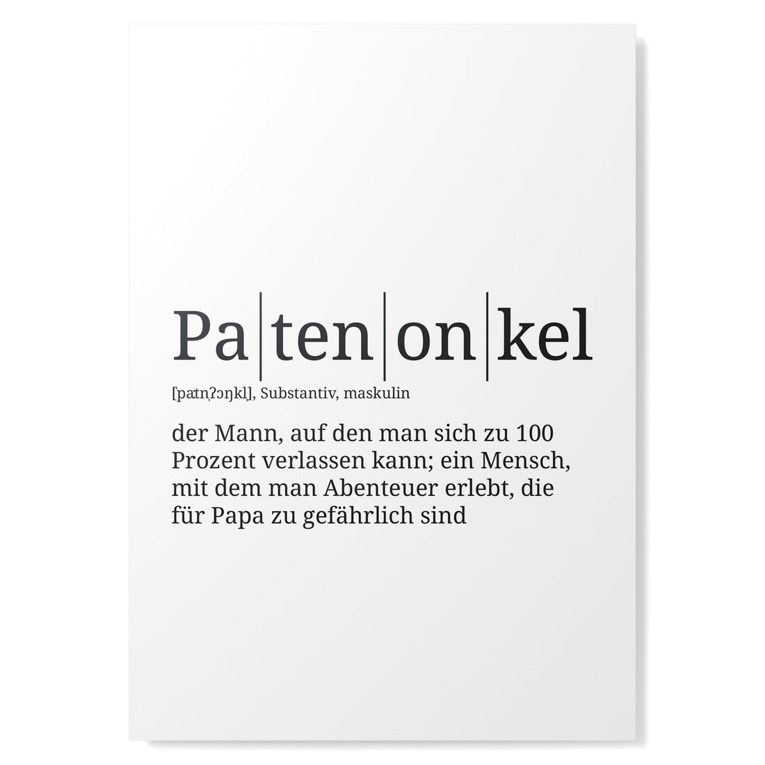 Definition Poster: Patenonkel