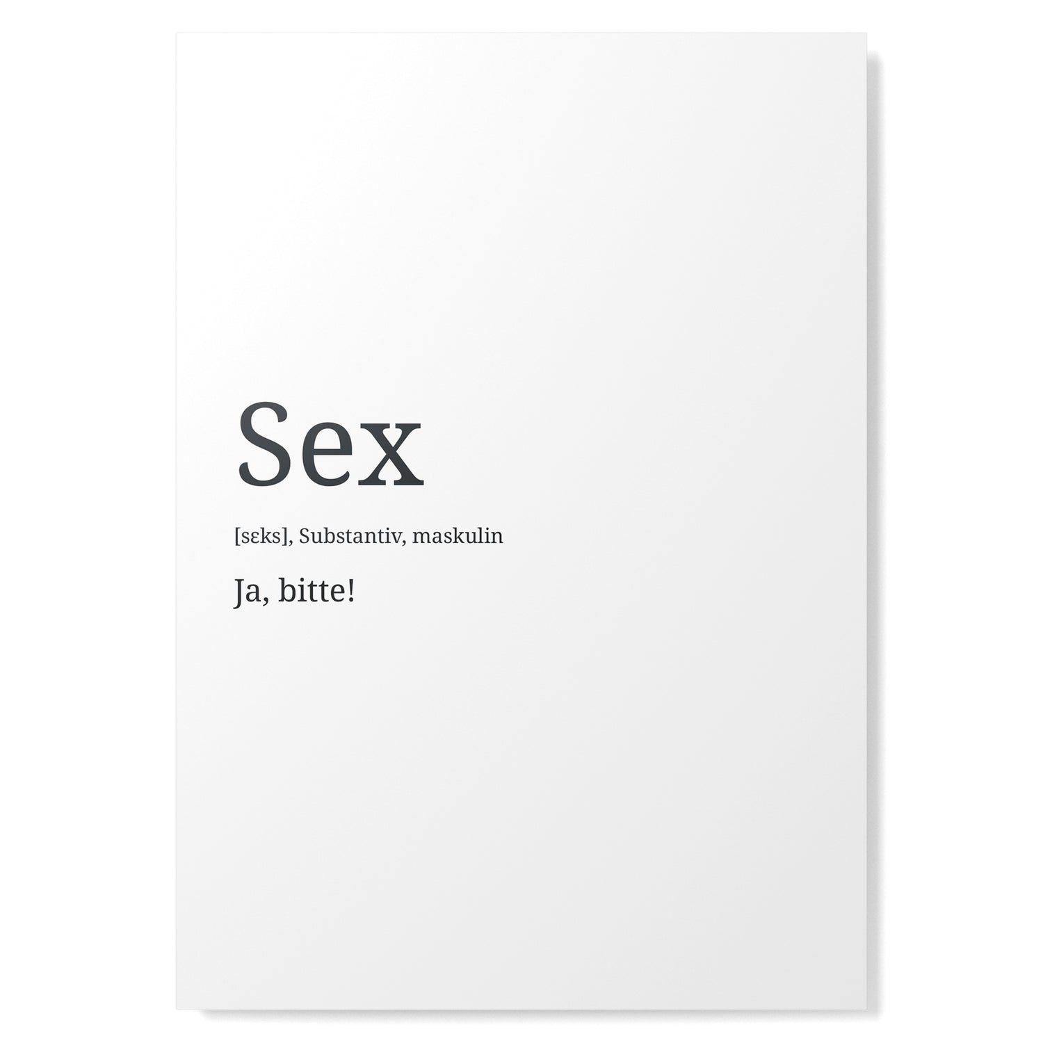 Definition Poster: Sex Ja Bitte